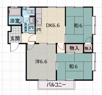 反転した間取りになります。