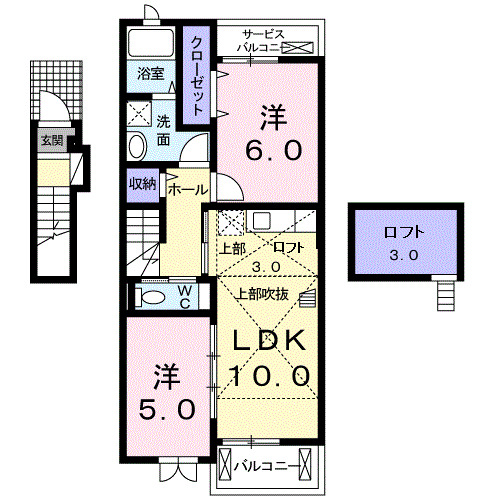 2階の間取り図