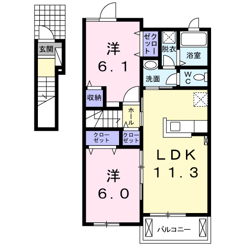2階の間取り図