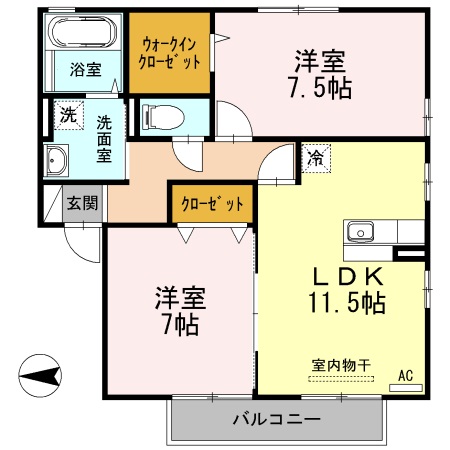 2階の間取り図