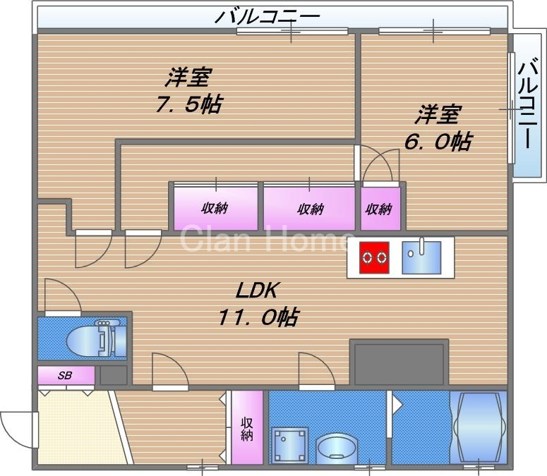 2階の間取り図