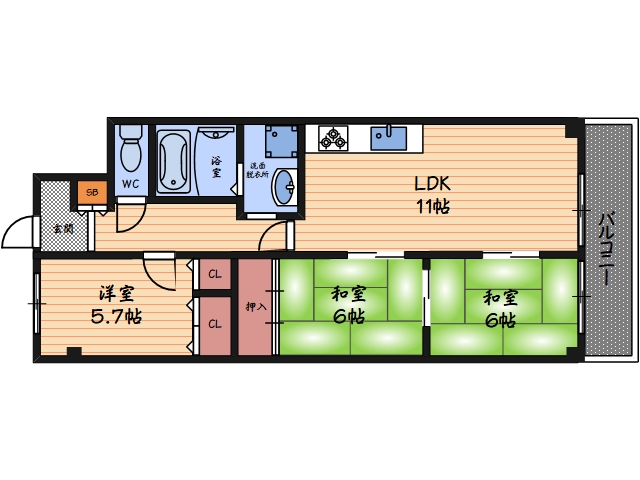 2階の間取り図