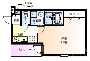 洋室8.5帖の１Ｋです