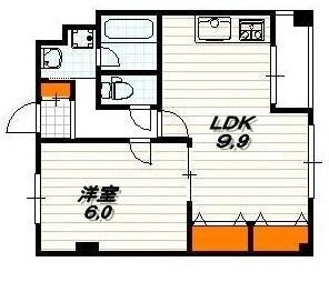 オールフローリングの1LDKタイプです。