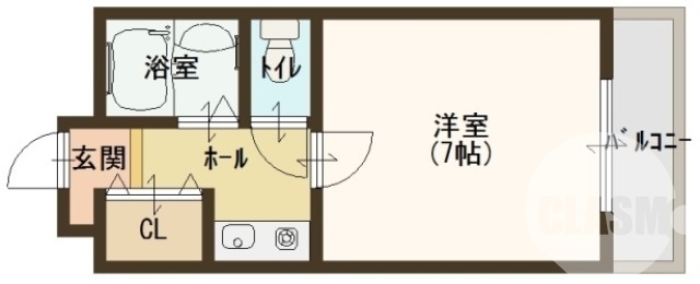 1K(バス・トイレ別)