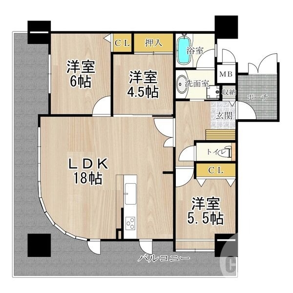 2面バルコニーです♪