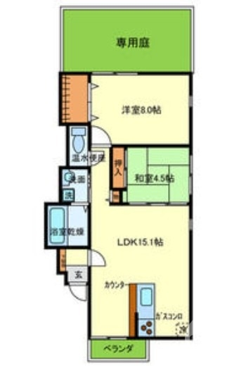 全室角部屋です♪専用庭有り♪