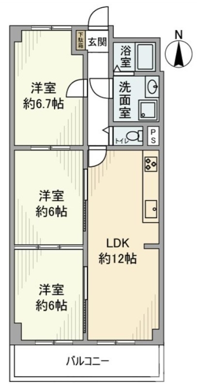 南向きバルコニーです♪