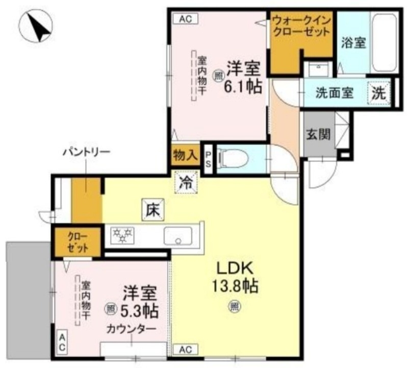 室内小型犬ｏｒネコ合計２匹まで飼育可♪