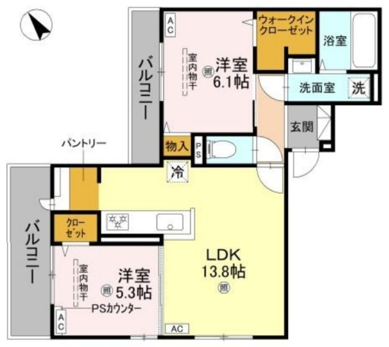 室内小型犬ｏｒネコ合計２匹まで飼育可♪