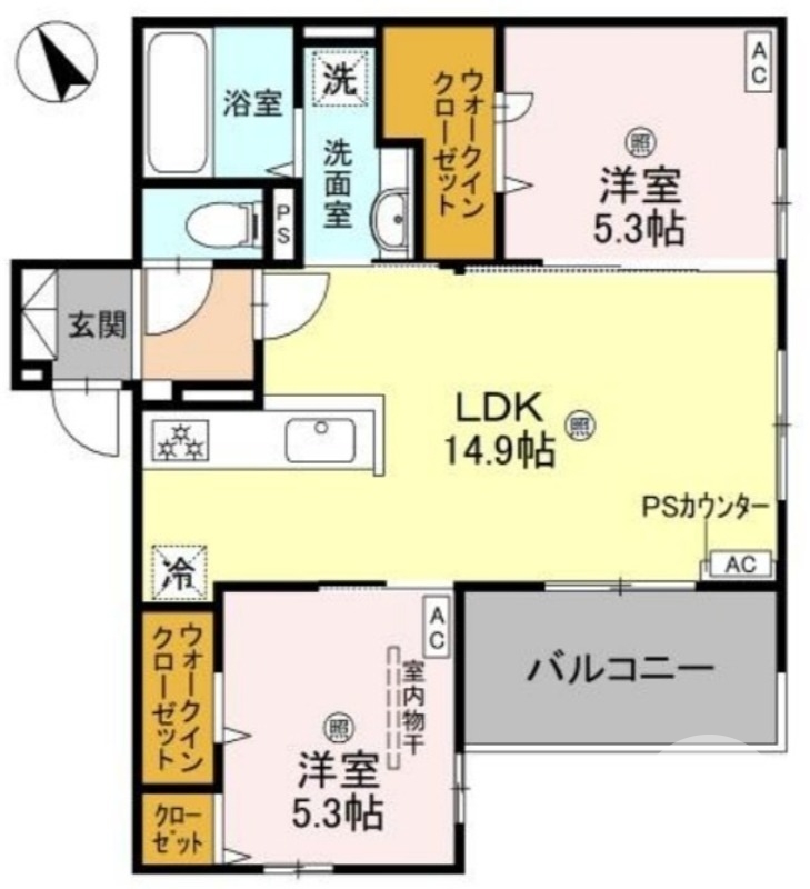 室内小型犬ｏｒネコ合計２匹まで飼育可♪