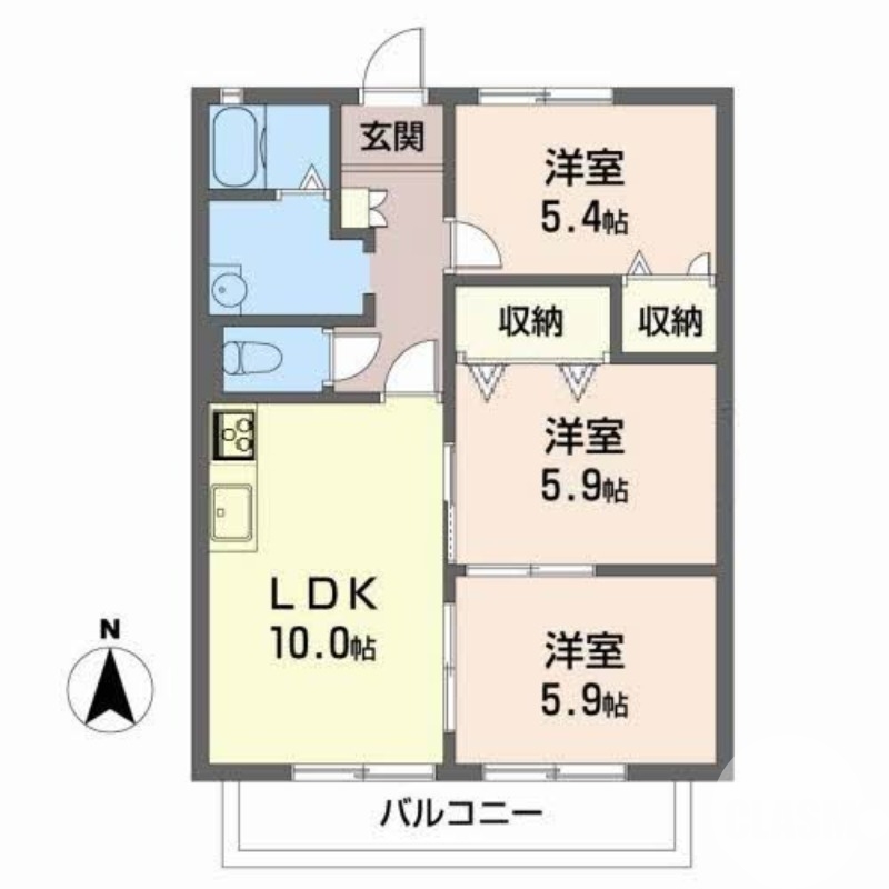 バルコニー南向き♪