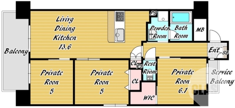 オール洋室！広いリビング♪