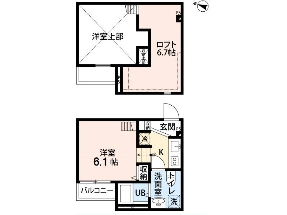 1K（ロフト付き）