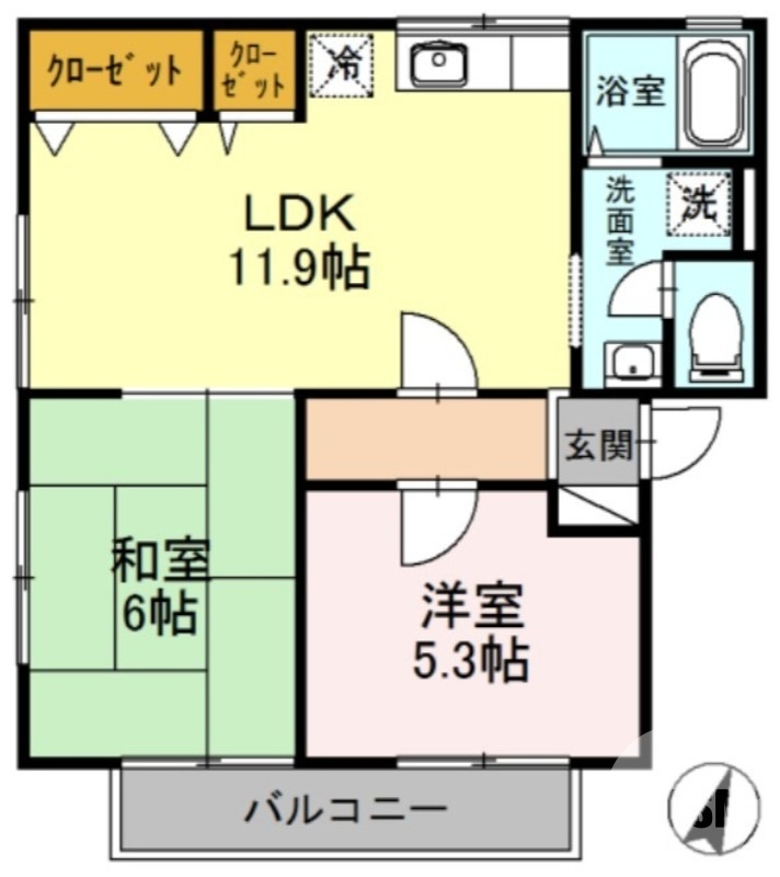 バルコニー南東向きです♪