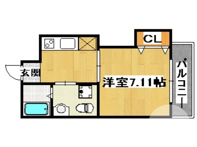 1K（バス・トイレ別）