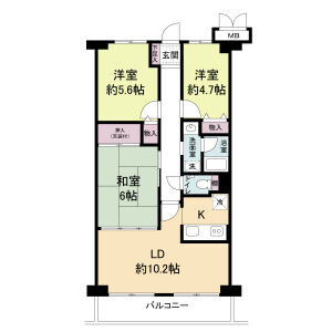 バルコニー南向きです！