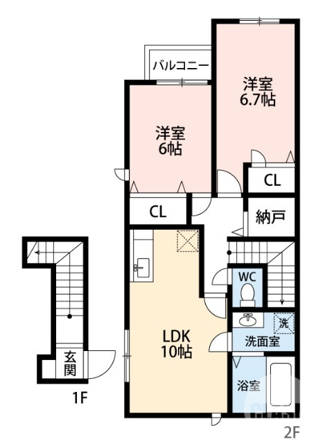 ２階の角部屋です♪
