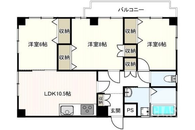 オール洋室の３DK♪