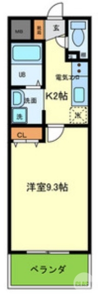 1K（バス・トイレ別）