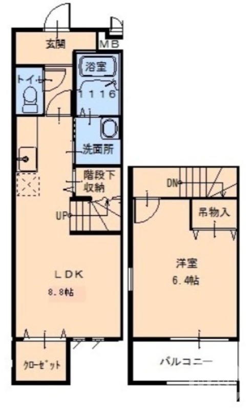 メゾネットタイプのお部屋です♪