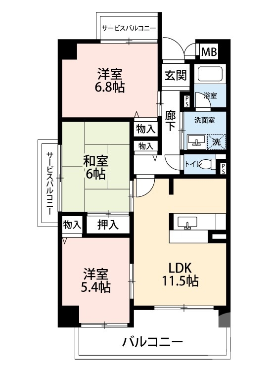 広い３LDKです！
