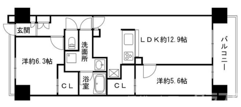 オール洋室♪広々２LDK♪