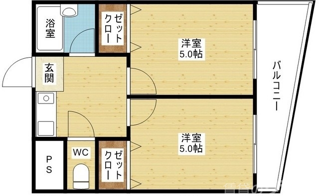 振り分けタイプです。ルームシェア用にどうぞ♪