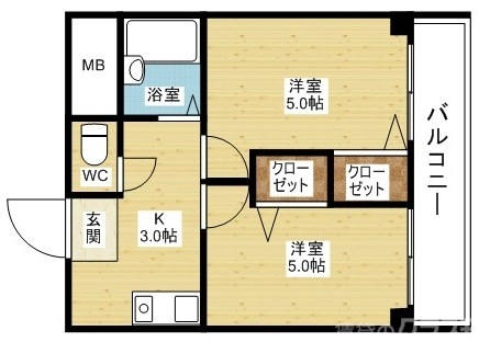 振り分けタイプです。ルームシェア用にどうぞ♪