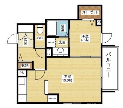 リビングの広い1LDK！