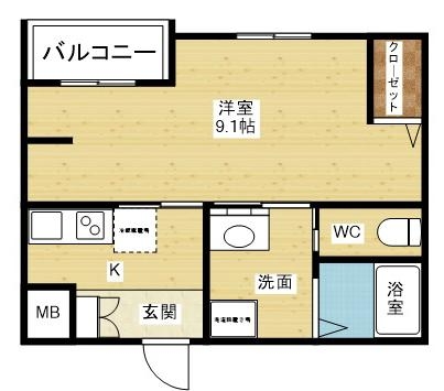 一人暮らしにオススメな2Kです。