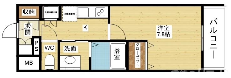 一人暮らしにオススメな1Kです。