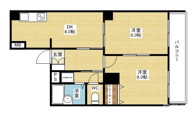 使いやすい2DKタイプ☆