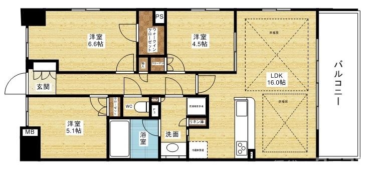 全洋室タイプです。