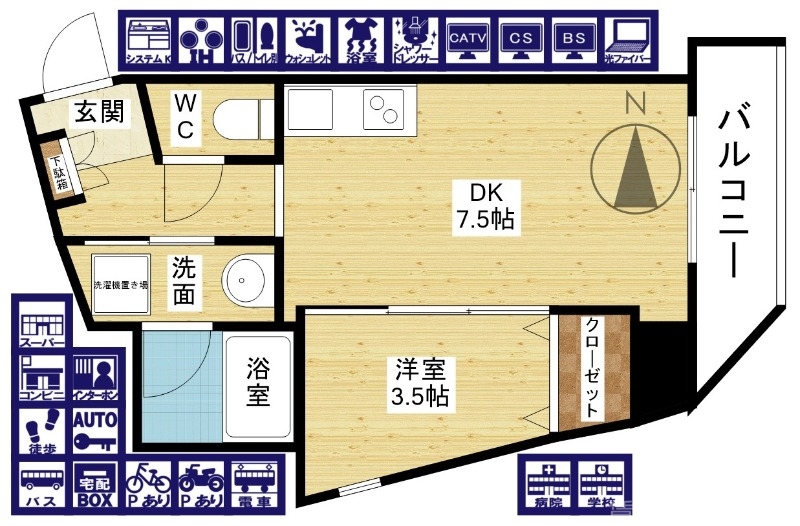 人気の横並び1DK☆キッチン・ユニット広めサイズ♪