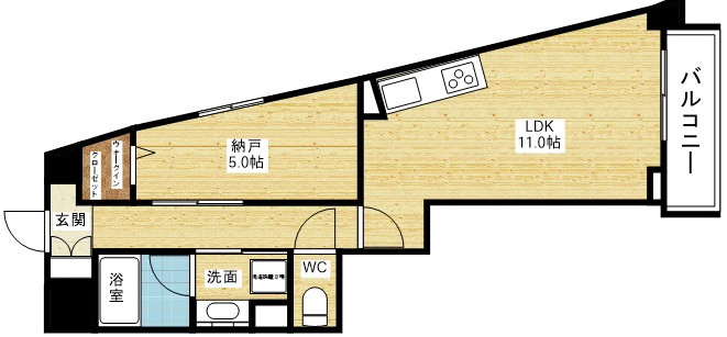 二人入居可能。全戸南西向きバルコニー♪