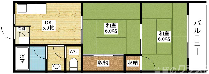 2DKタイプでこのお家賃はなかなかないですよ♪