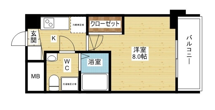 1Kタイプのマンションです♪