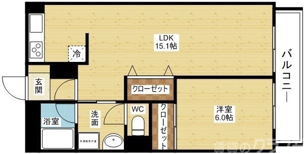 1LDKタイプのお部屋です。