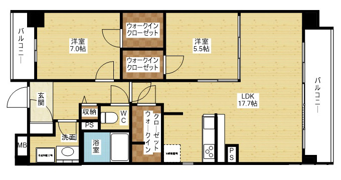 リビングの広い2LDKです☆