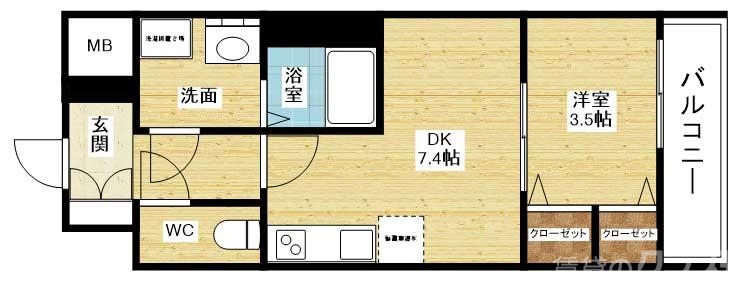 寝室とダイニングを分けたい方にピッタリです。