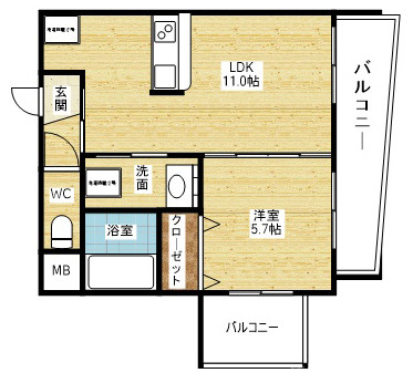 生活空間と寝室を分けたい方にピッタリです。