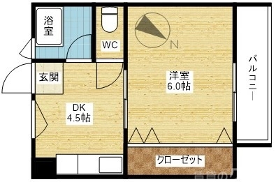 二面採光の1DKタイプ♪