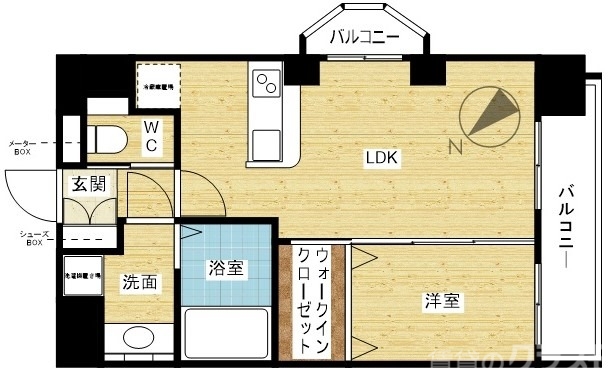 ２面採光の1LDKタイプ☆