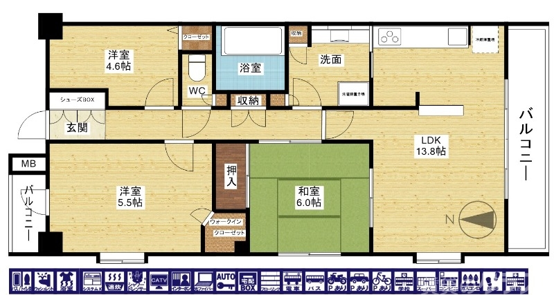2LDKとしても利用可能。