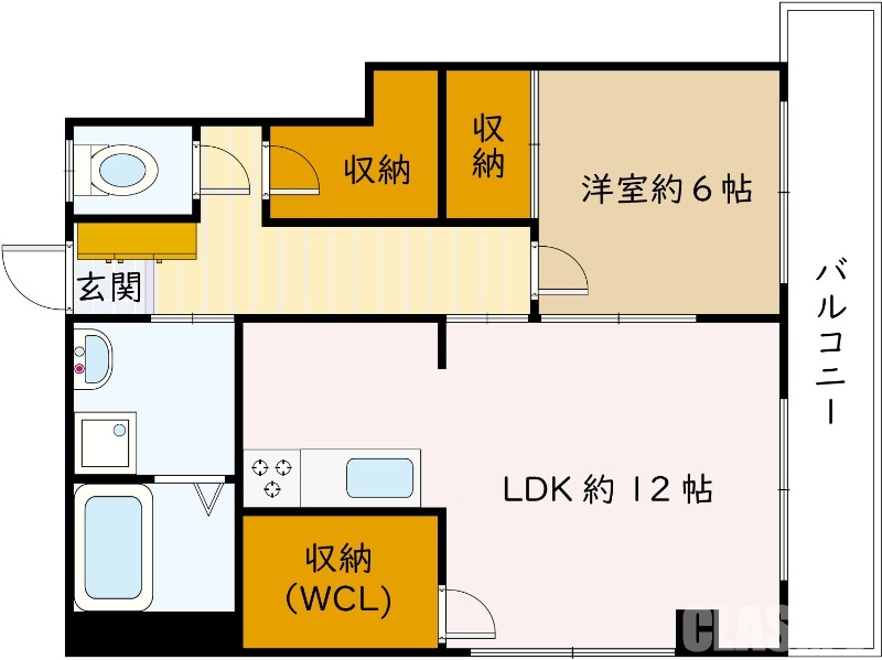 広めのひとり暮らしにちょうどいいサイズです♪