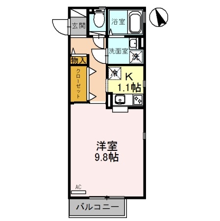 広々9.8帖の洋室！収納もたっぷりです◎