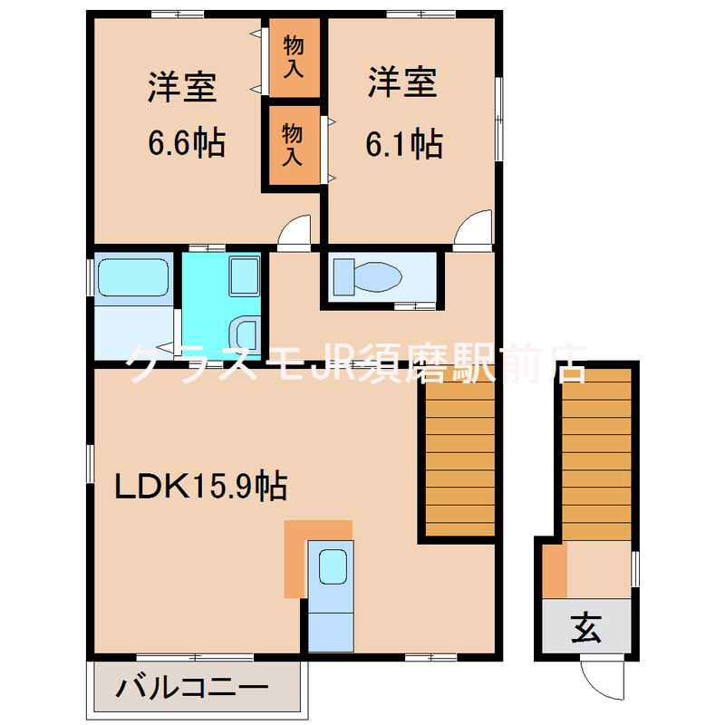 人気の振分タイプの間取りです