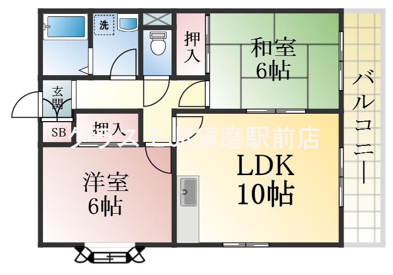 各部屋ゆとりある広さが魅力的な間取りです。