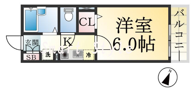 ゆったりくつろげる単身さん向けの間取り。